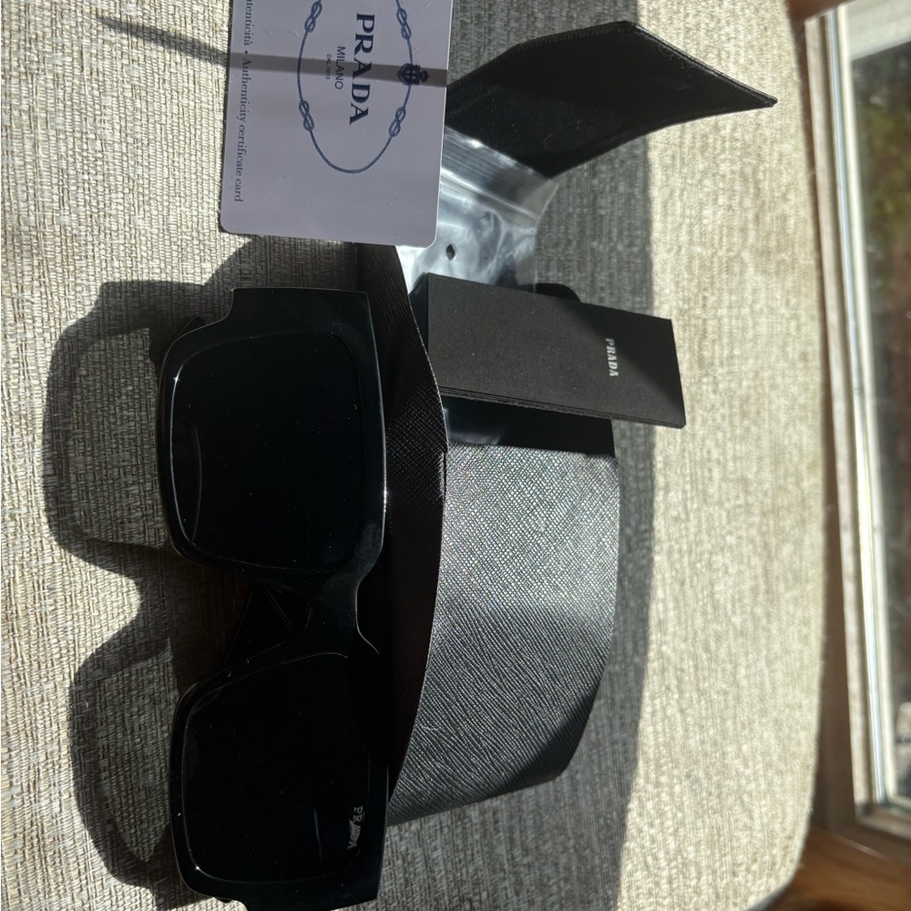 Prada Square Sunglasses Black Frame & Lens Fashion UV400
